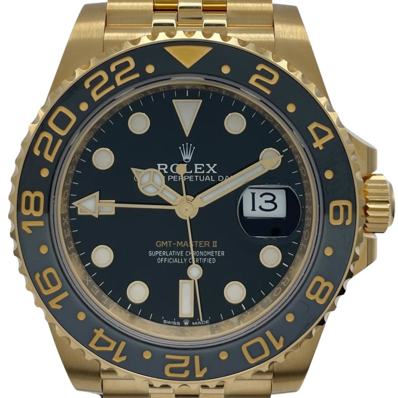 ロレックス ROLEX GMTマスター2 126718GRNR ブラック K18YG メンズ