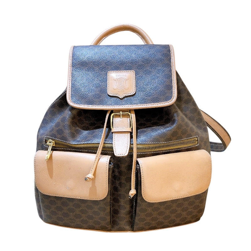 セリーヌ CELINE マカダムバックパック ブラウン PVC レディース セリーヌ CELINE マカダムバックパック ブラウン PVC レディース
