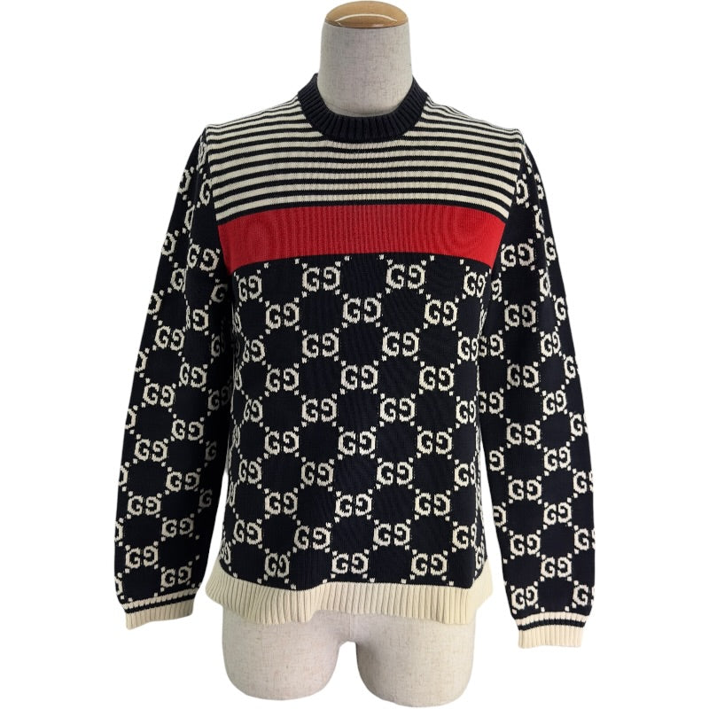 グッチ GUCCI GGジャガードボーダーニットセーター 496458 ブラック