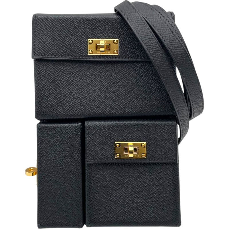 エルメス HERMES ケリー マルチポケット トゥーゴー W刻 ブラック GD
