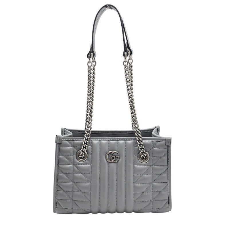 グッチ GUCCI GGマーモント　スモールトート 681483 グレー レザー レディース ショルダーバッグ グッチ GUCCI GGマーモント スモールトート 681483 グレー レザー