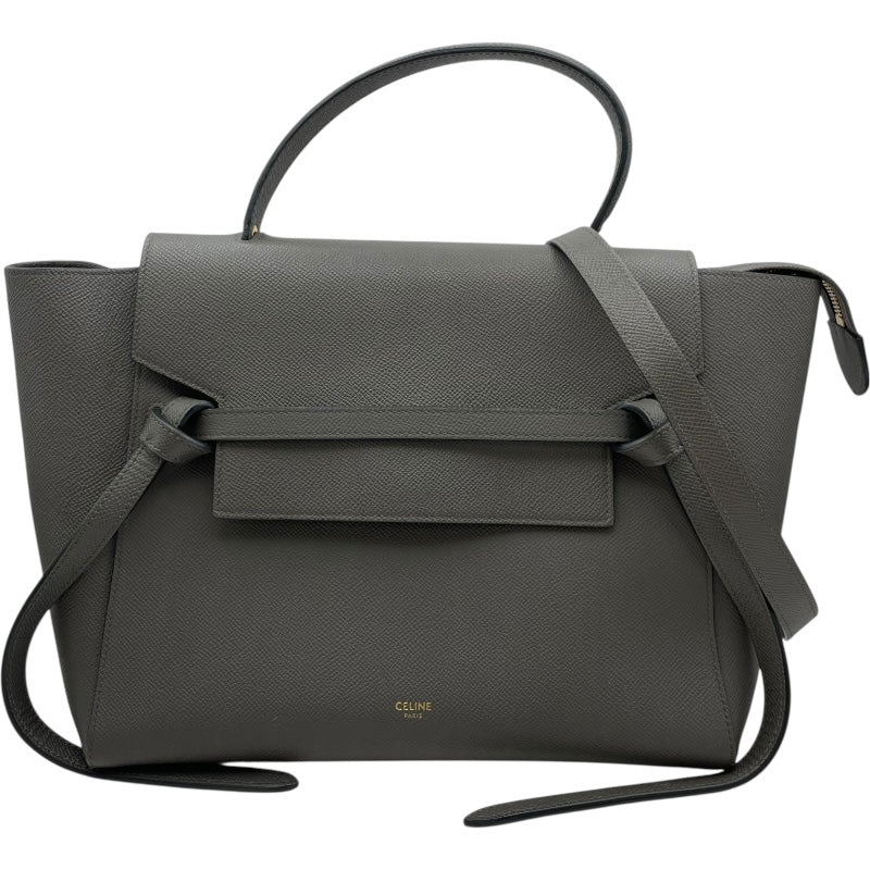 セリーヌ CELINE ベルトバッグ マイクロ 189153 グレー グレインド 