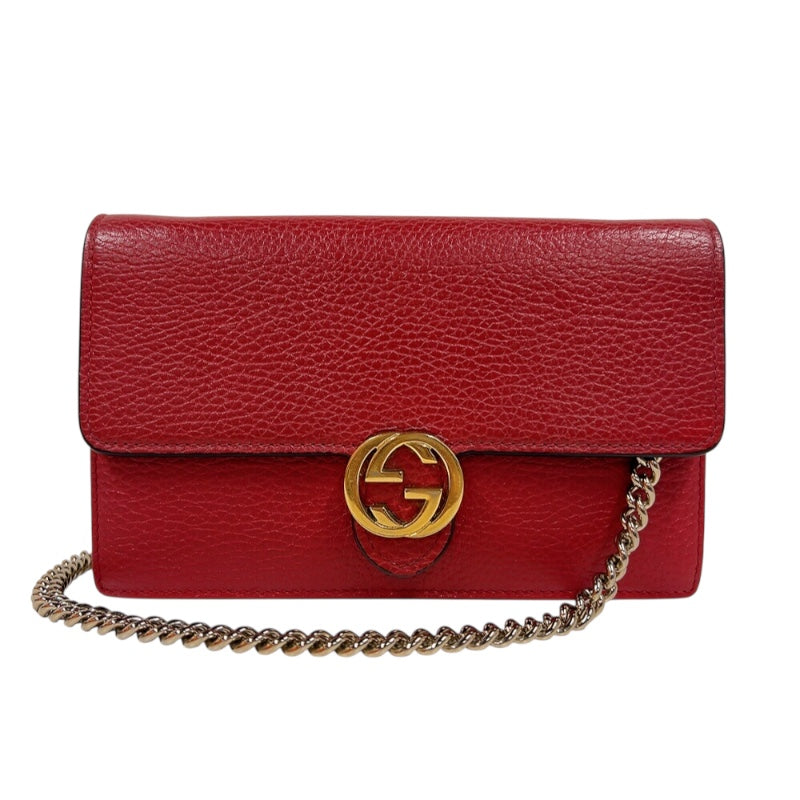 グッチ GUCCI インターロッキングGチェーンウォレット 510314 レッド