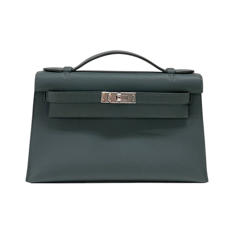 エルメス HERMES ポシェットケリー K刻 ヴェールマングローブ シルバー