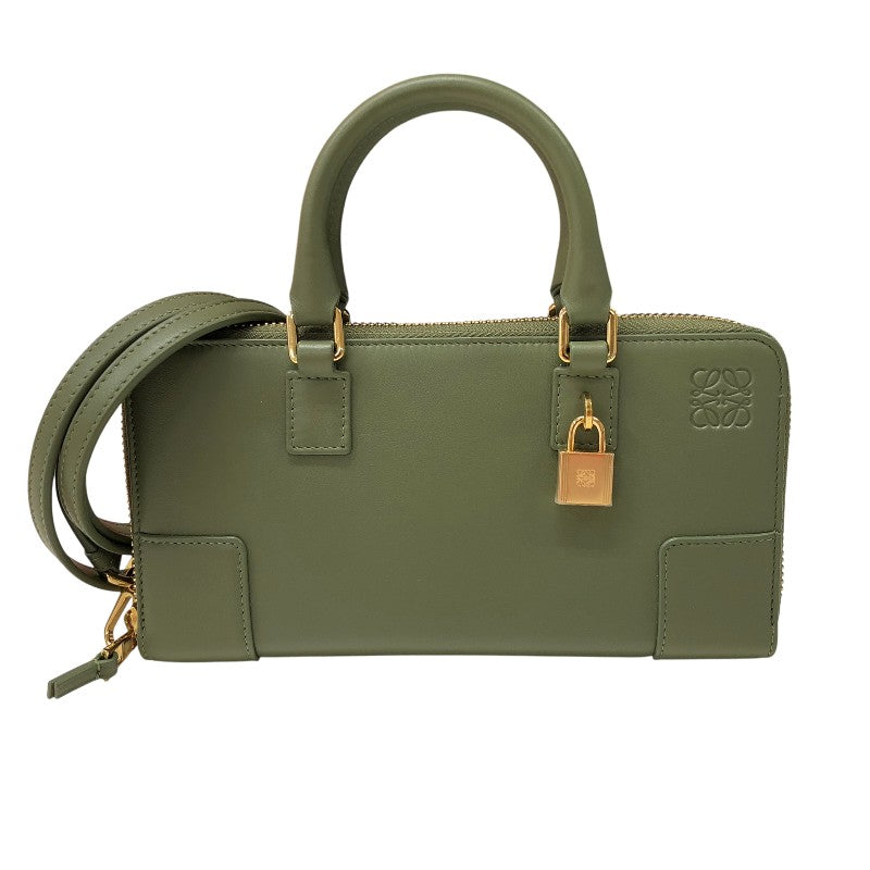 【LOEWE】 ロエベ アマソナ スエード 本革 ハンドバッグ（カーキ） Amazona（LOEWE） ロエベ ハンドバッグ カーキ×ブラウン系 スエード
