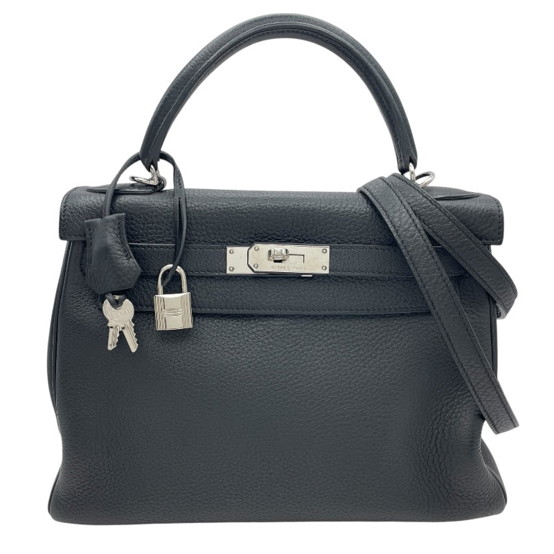 エルメス HERMES ケリー28 内縫い □M刻 ブラック SV金具 トリヨン