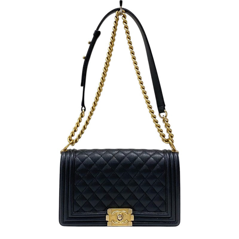 シャネル CHANEL ボーイシャネル25 A67086 ブラック ゴールド金具 キャビアスキン レディース ショルダーバッグ シャネル CHANEL ボーイシャネル25 A67086 ブラック ゴールド金具