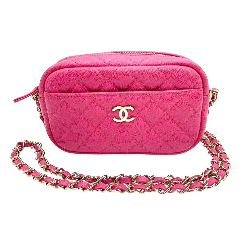 シャネル CHANEL マトラッセ カメラケース A91796 ピンク×GD金具 シャネル CHANEL マトラッセ カメラケース A91796 ピンク×GD金具