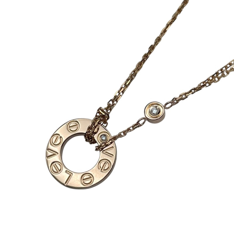 カルティエ Cartier ラブサークルネックレス 2Pダイヤ K18PG