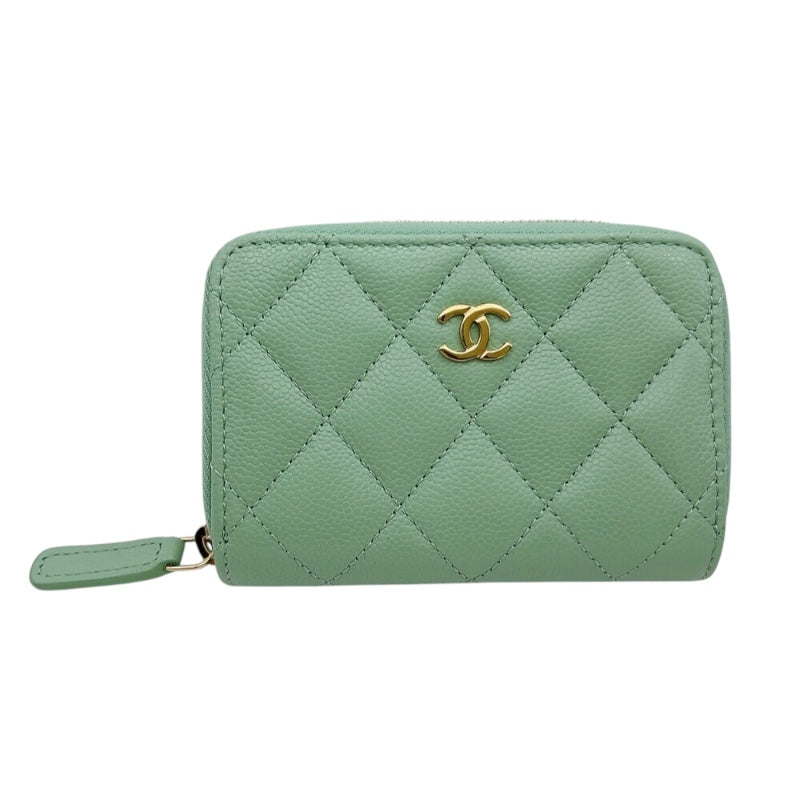 シャネル CHANEL マトラッセジップコインケース AP0216 グリーン