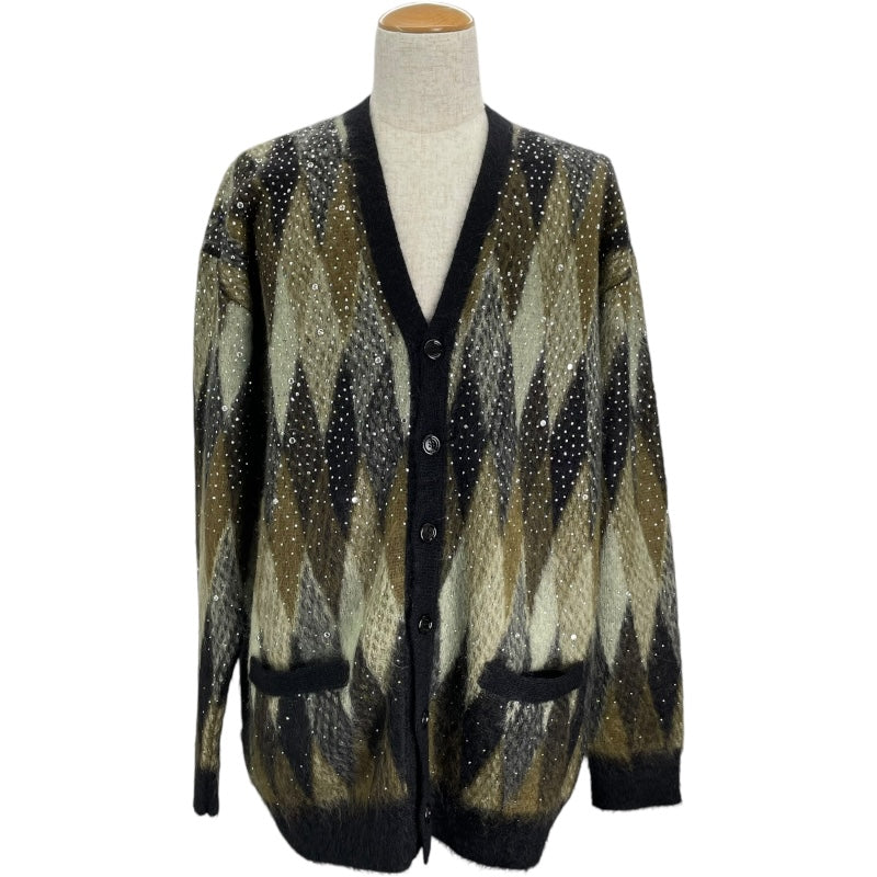 セリーヌ CELINE ラインストーン装飾モヘアニットカーディガン