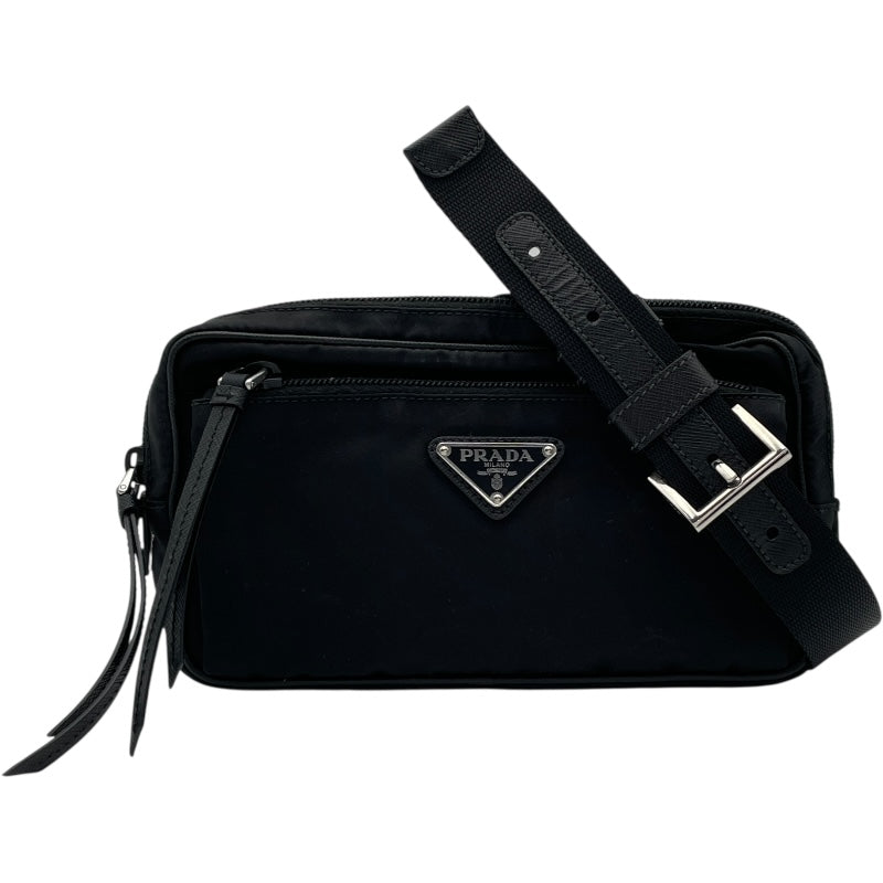 PRADA ブラック ウエストポーチ プラダ PRADA ショルダーポーチ ブラック SV金具 ナイロン メンズ