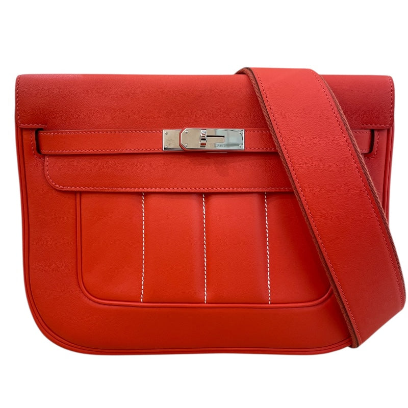 エルメス HERMES ベルリンヌ28 ▢R刻 ルージュピヴォワンヌ シルバー金具 スイフト レディース ショルダーバッグ エルメス HERMES ベルリンヌ28 ▢R刻 ルージュピヴォワンヌ シルバー