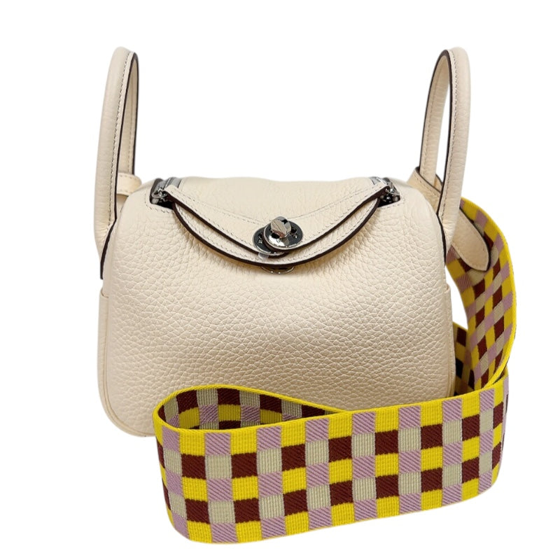 エルメス HERMES リンディ ミニ ショルダーバッグ バッグ レザー トリヨンクレマンス レディース ホワイト系 H079086CC 【中古】 HERMES - エルメス HERMES リンディ ミニ ショルダーバッグ バッグ