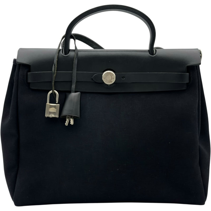 エルメス HERMES エールバッグPM □G刻 ブラック SV金具 トワル