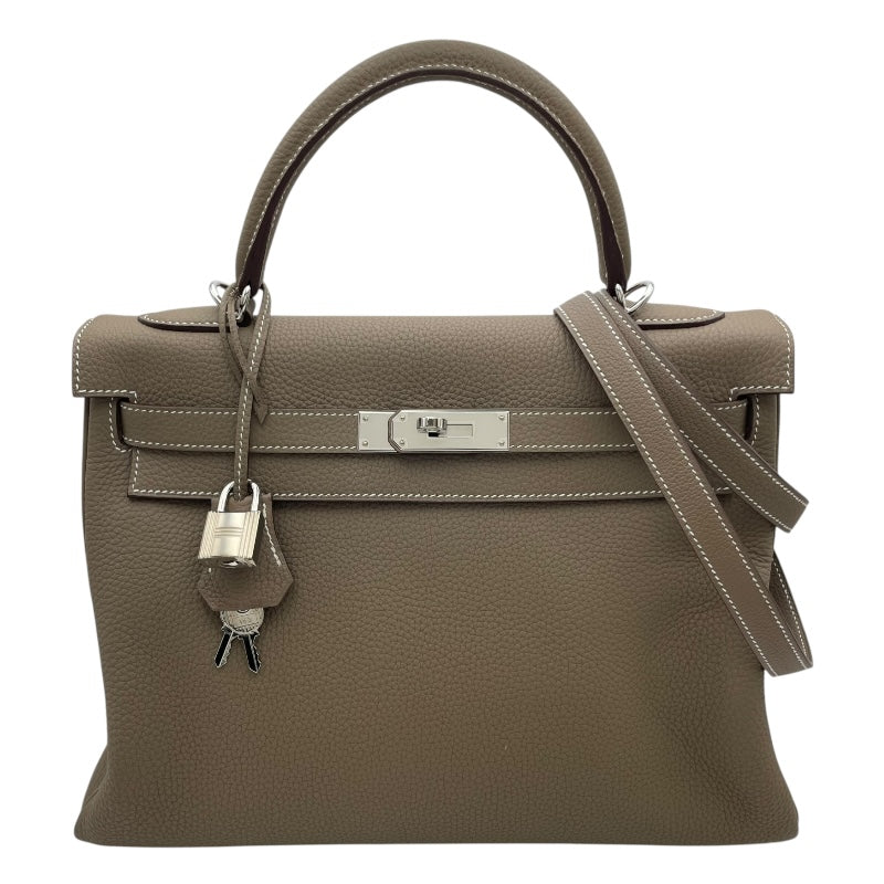 エルメス HERMES ケリー32　内縫い D刻 エトゥープ SV金具 トゴ レディース ショルダーバッグ エルメス HERMES ケリー32 内縫い D刻 エトゥープ SV金具 トゴ