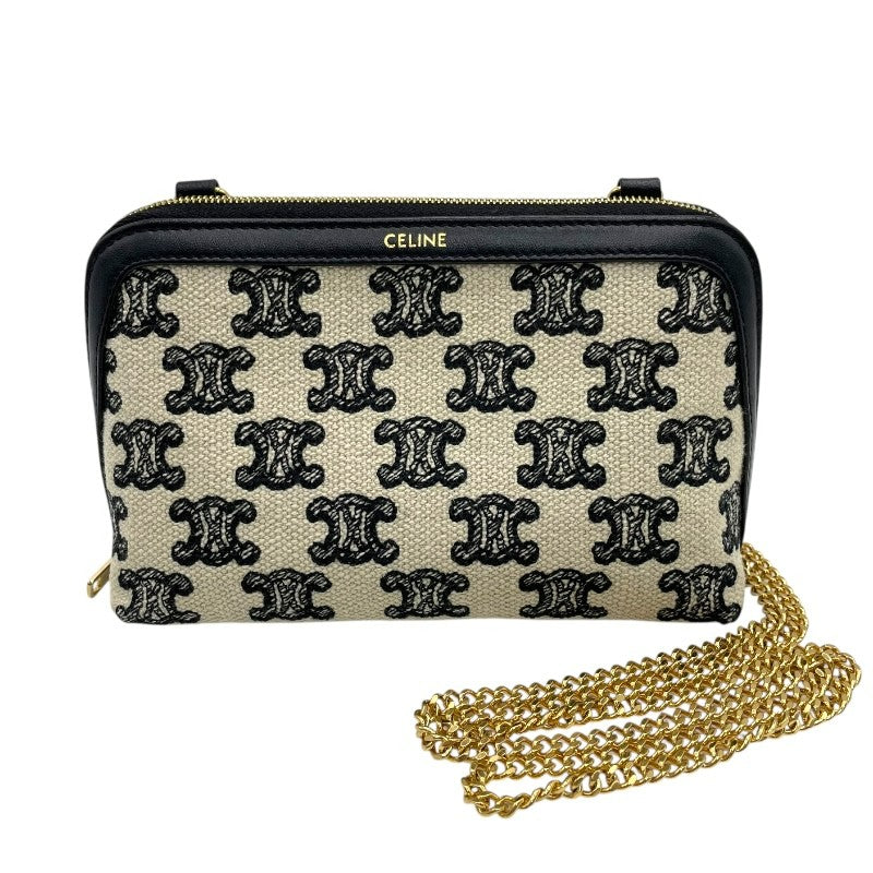 セリーヌ CELINE チェーンクラッチ 10E382 ブラック×GD金具 トリオンフ