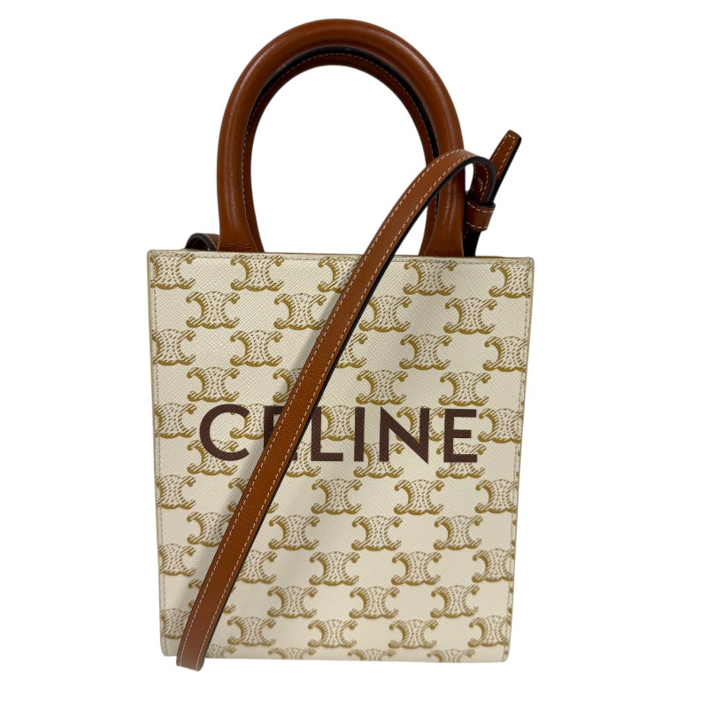 セリーヌ  ハンドバッグ ホワイト  CELINE トリオンフ ミニパーティカルカバ セリーヌ CELINE ミニバーティカルカバ 194372 ホワイト トリオンフ