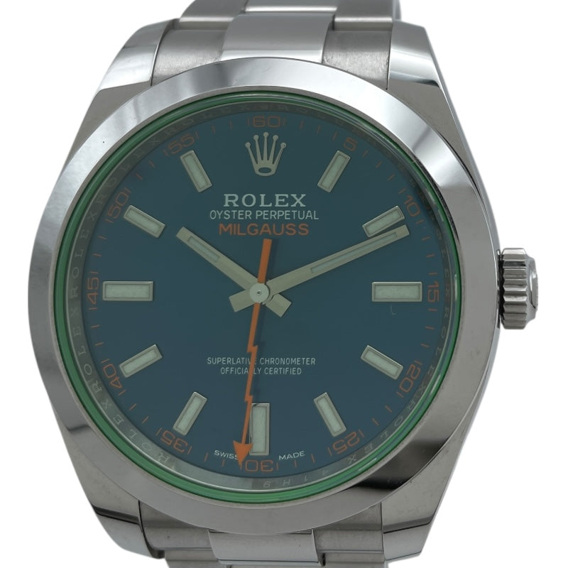 ロレックス ROLEX ミルガウス 116400GV ブルー SS 自動巻き メンズ