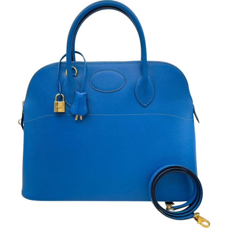 エルメス HERMES ボリード35 □D刻 ブルーフランス GD金具 クシュベル レディース ショルダーバッグ エルメス HERMES ボリード35 □D刻 ブルーフランス GD金具 クシュベル