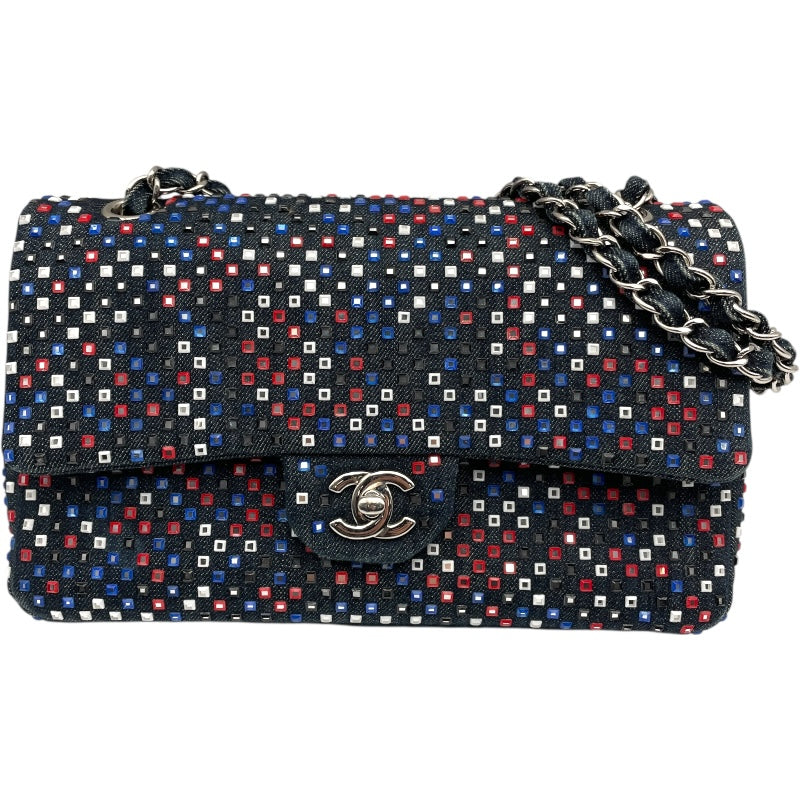 シャネル CHANEL マトラッセ25 A01112 22番台 ネイビー デニム・ビジュー レディース ショルダーバッグ シャネル CHANEL マトラッセ25 A01112 22番台 ネイビー デニム