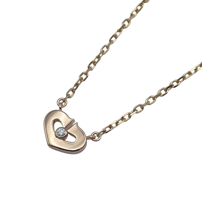 カルティエ Cartier Cハートネックレス1Pダイヤ ピンクゴールド 750