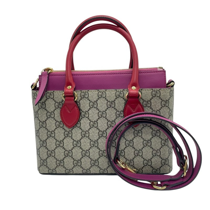 グッチ GUCCI GGスプリーム ハンドバッグ 453177 レッド ピンク  