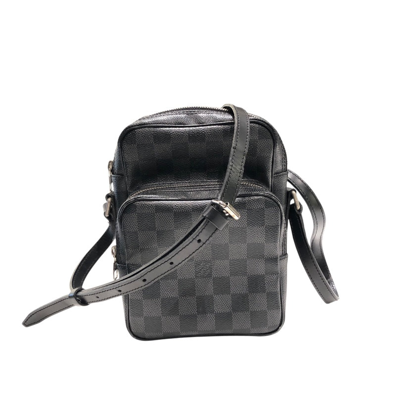 美品 ルイヴィトン グラフィット レム ショルダーバッグ ブラック ルイ・ヴィトン LOUIS VUITTON レム N41446 ブラック ダミエ・グラ