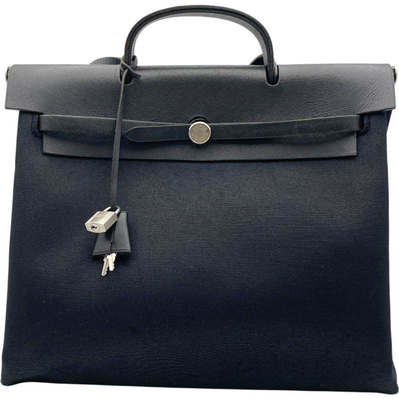 エルメス エールバッグMM エルメス HERMES エールバッグMM ▢H刻 ブラック SV金具 トワル
