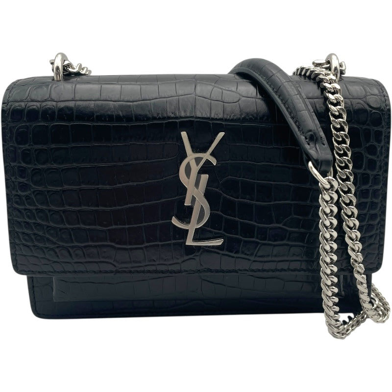 本物 サンローラン SAINT LAURENT ヴィニル チェーン ショルダーバッグ ポシェット レザー ブラック 610436 Vinyle バッグ 中古・ 本物 サンローラン SAINT LAURENT ヴィニル チェーン ショルダーバッグ