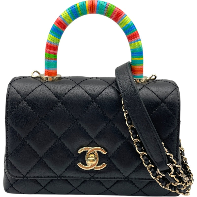 シャネル CHANEL ココハンドルXXS AS2215 ブラック/ゴールド金具 ラム