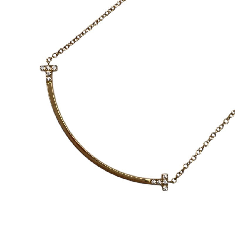 Tiffany & Co. Tスマイルネックレス スモールAU750 ティファニー TIFFANY＆CO Tスマイルネックレススモール ゴールド