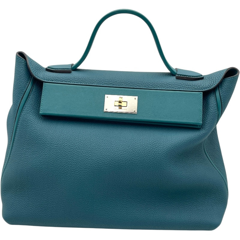 エルメス HERMES ヴァンキャトル35 □B刻 マラカイト SV/GD金具