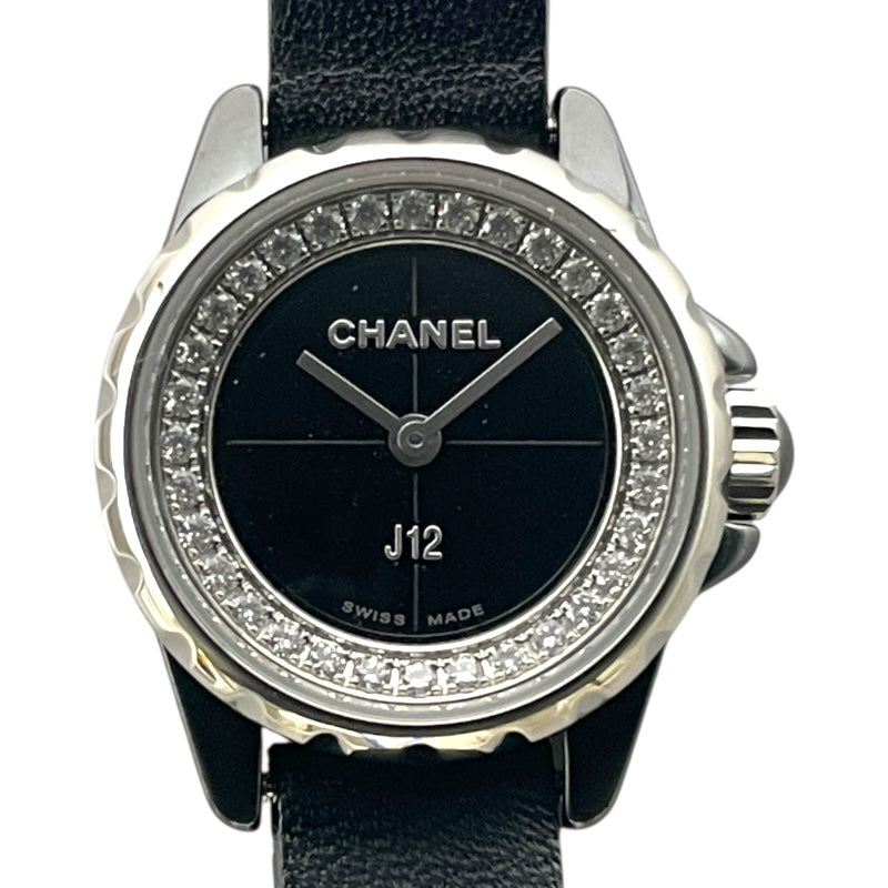シャネル CHANEL J12 XS 19mm H4663 ブラック SS クオーツ レディース 