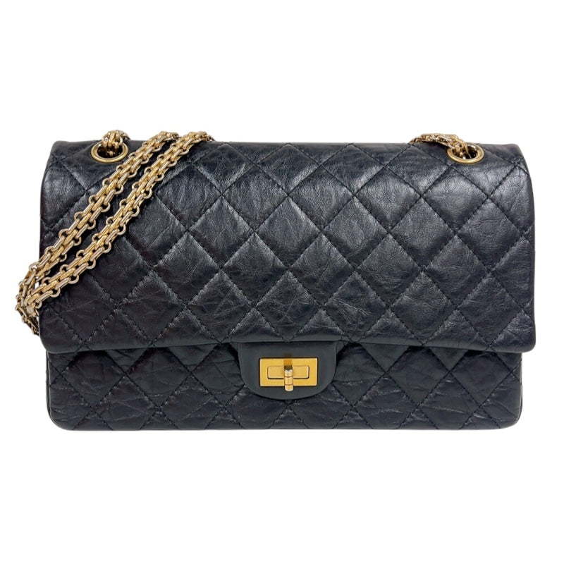 シャネル CHANEL 2.55 ラージ フラップバッグ A37587 ブラック シルバー金具 エイジドカーフ レディース ショルダーバッグ シャネル CHANEL 2.55 ラージ フラップバッグ A37587 ブラック