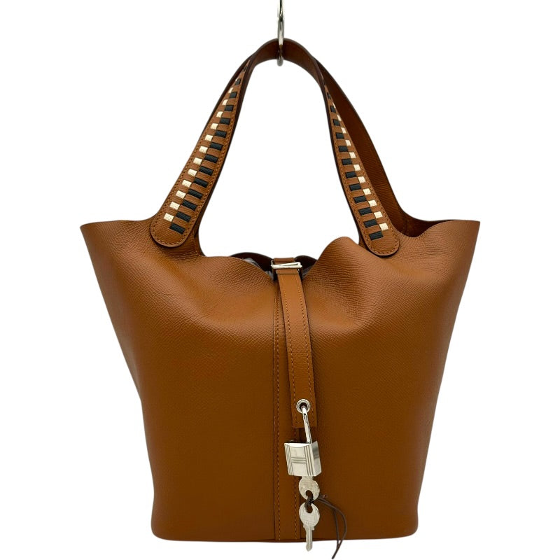 HERMES ピコタンロック MM トレサージュ　ゴールド　ハンドバッグ エルメス HERMES ピコタンロックMM トレサージュ C刻 ゴールド