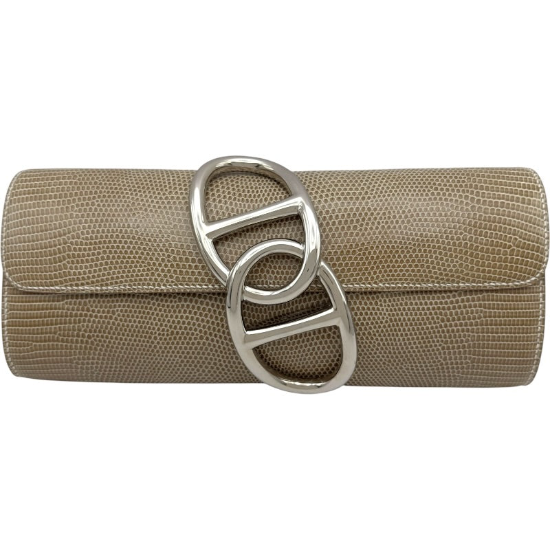 エルメス HERMES ポシェットエジェ ▢R刻 フィセル SV金具 リザード