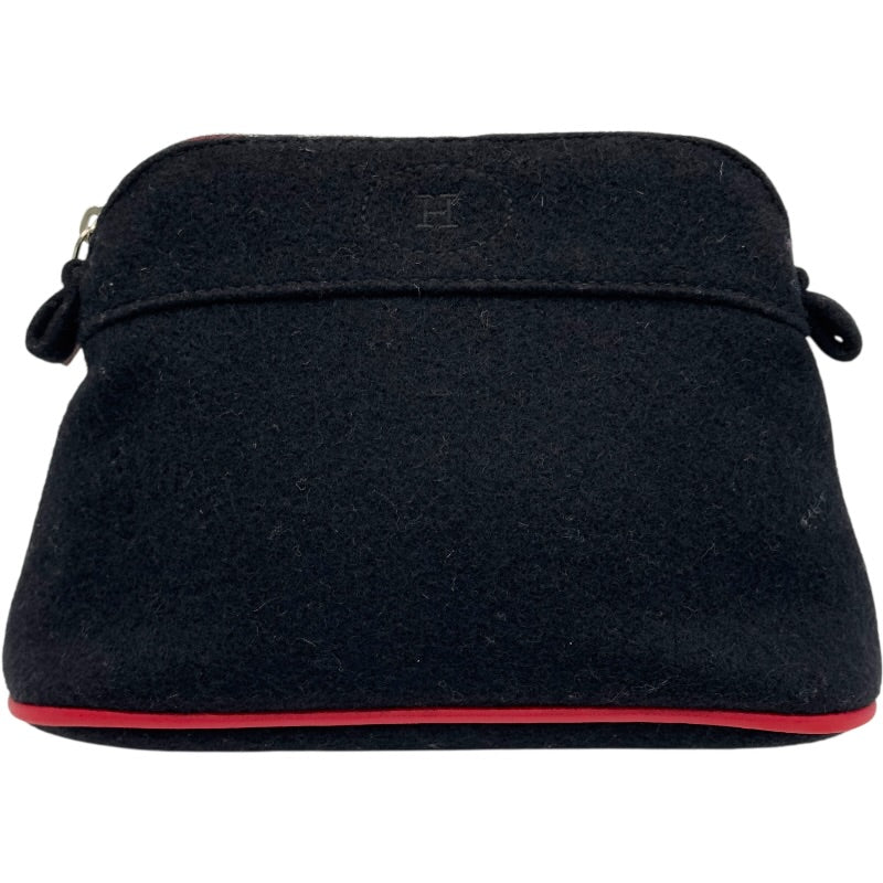 エルメス HERMES ボリードポーチ20 ブラック/レッド シルバー金具