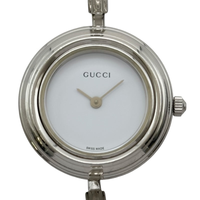 グッチ GUCCI チェンジベゼル 11/122L ホワイト メッキ レディース