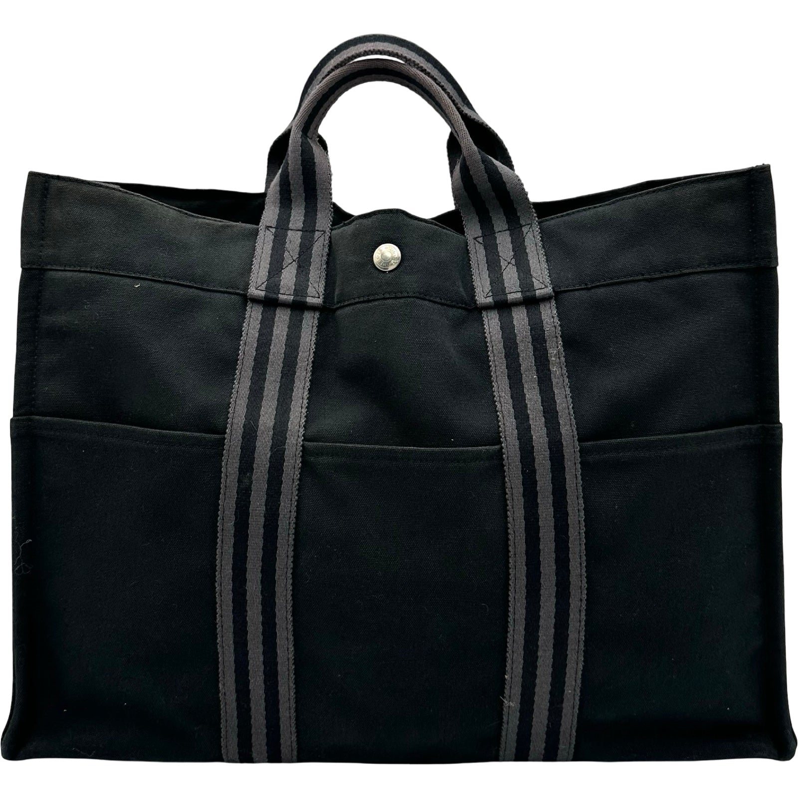 Hermes　エルメス　フールトゥ　MM　トート　ハンドバッグ　ブラック エルメス HERMES フールトゥトートMM ブラック シルバー金具 トワル