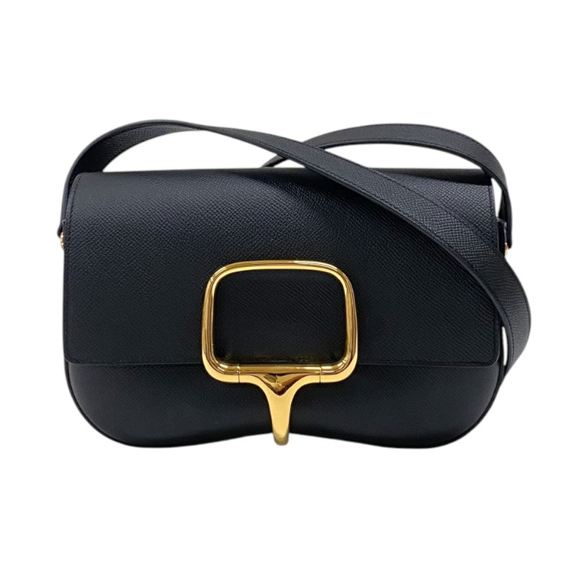 エルメス HERMES デッラカヴァレリア エラン W刻 ブラック ゴールド金具 エプソン レディース ショルダーバッグ エルメス HERMES デッラカヴァレリア エラン W刻 ブラック ゴールド