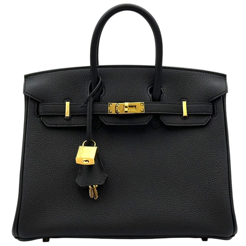 HERMES バーキン　カデナ　黒✖️ジャンパンゴールド　鍵付き エルメス HERMES バーキン25 K刻印 (2025年製) プロン ゴールド金具