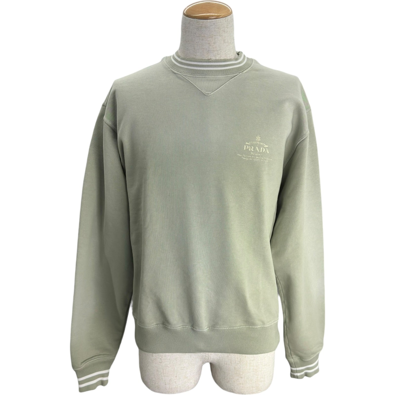 プラダ PRADA ダメージ加工スウェットシャツ UJL69B グリーン コットン 