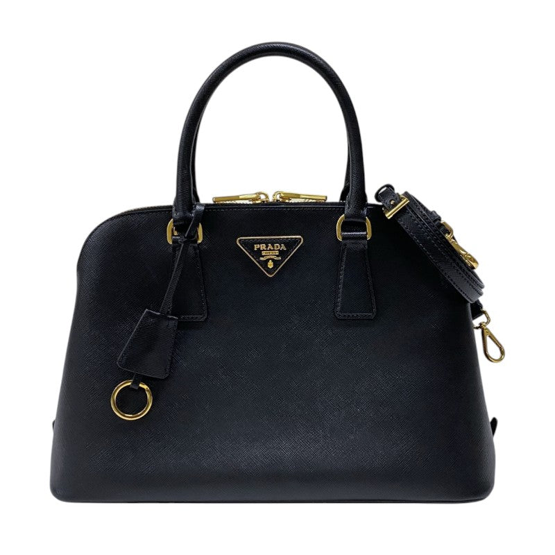 PRADA 【プラダ】 黒 ナッパ レザー ハンドバッグ ショルダーバッグ
