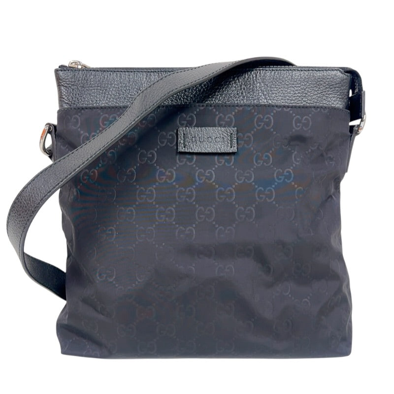 GUCCI グッチ/GGナイロンショルダー/アウトレット/510342/525***/Aランク/77【中古】 グッチ GUCCI GGナイロンショルダーバッグ 510342 ブラック シルバー
