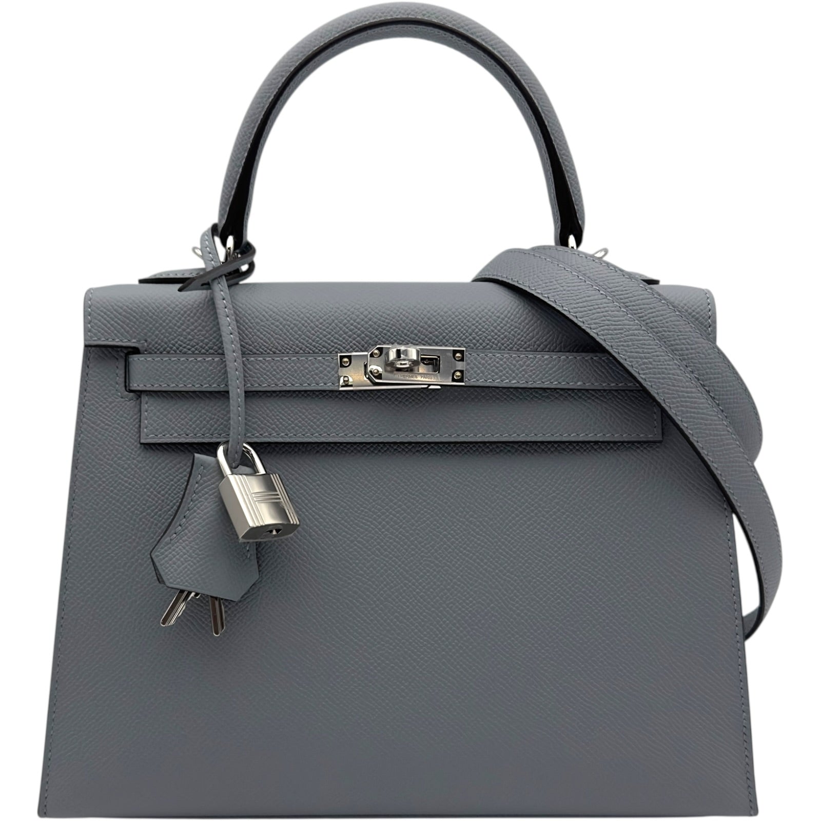 エルメス HERMES ケリー25 外縫い K刻 グリパンタン シルバー金具 