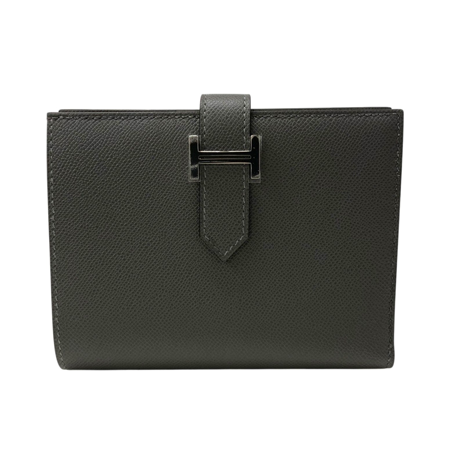 エルメス HERMES ベアンコンパクト W刻 グリメイヤー シルバー金具 マダム ユニセックス 二つ折り財布 エルメス HERMES ベアンコンパクト W刻 グリメイヤー シルバー金具