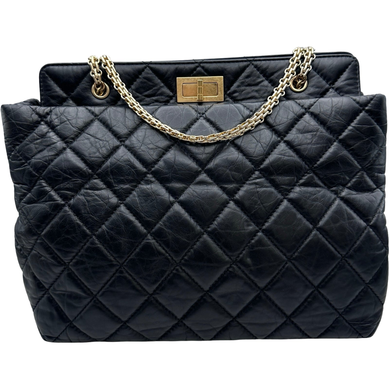 T*】様 CHANEL シャネル ノベルティ レザー ハンドバッグ チェーンショ シャネル CHANEL 2.55 チェーンえいハンドバッグ 15番台 ブラック