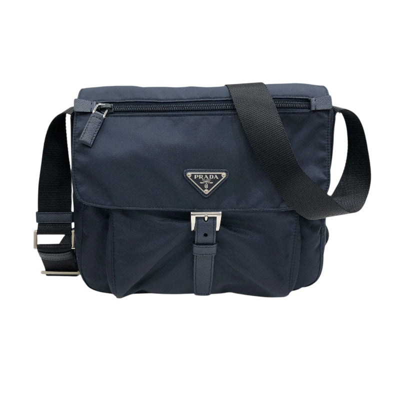 プラダ　バッグ　ショルダーバッグ　ネイビー　PRADA ナイロン プラダ PRADA ナイロンショルダーバッグ ネイビーシルバー金具