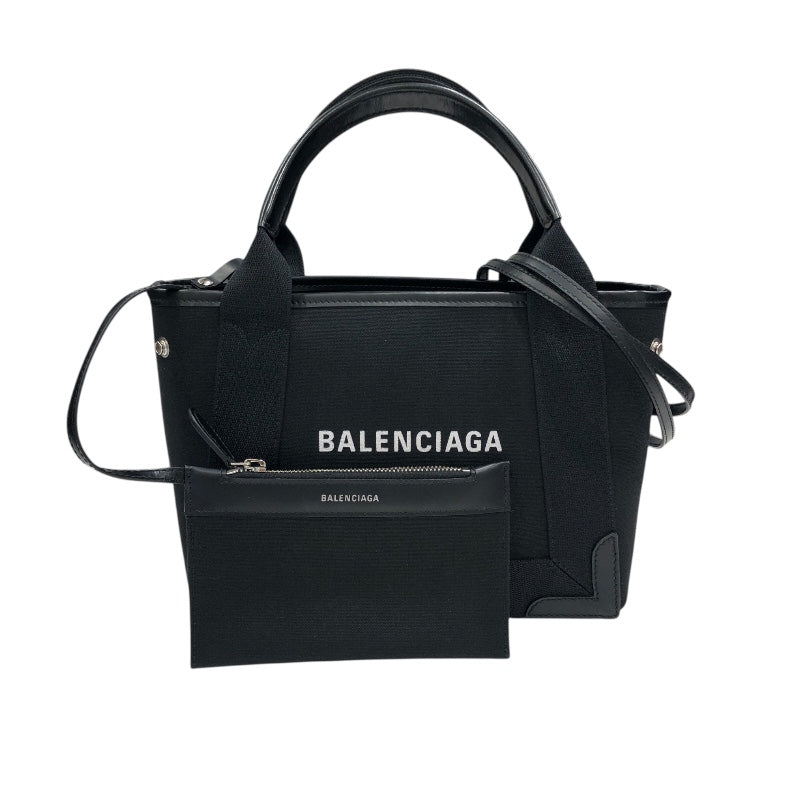 バレンシアガ BALENCIAGA ネイビーカバスXS ブラックシルバー金具 